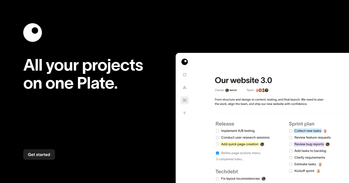 Show HN: Plate – The fastest way to run projects without becoming a PM tool